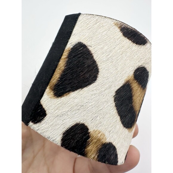 Chunky Animal Print Fur Wide Cuff Adjustable Bracelet - Picture 5 of 6
